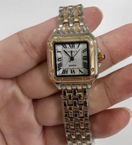 Luxury Stainless Steel Square Dial Ladies Quartz Watch