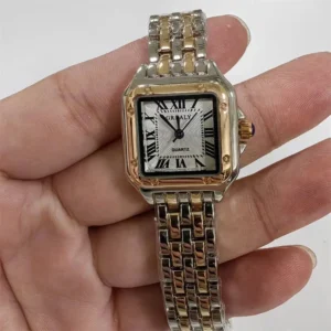 Luxury Stainless Steel Square Dial Ladies Quartz Watch