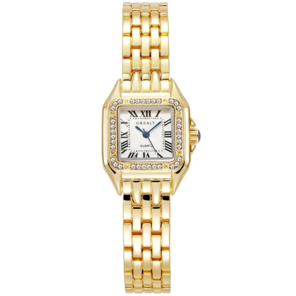 Luxury Stainless Steel Square Dial Ladies Quartz Watch - Image 5